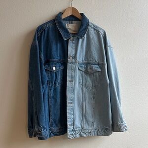 Pilcro Women's Two-Tone Blue Jean Jacket